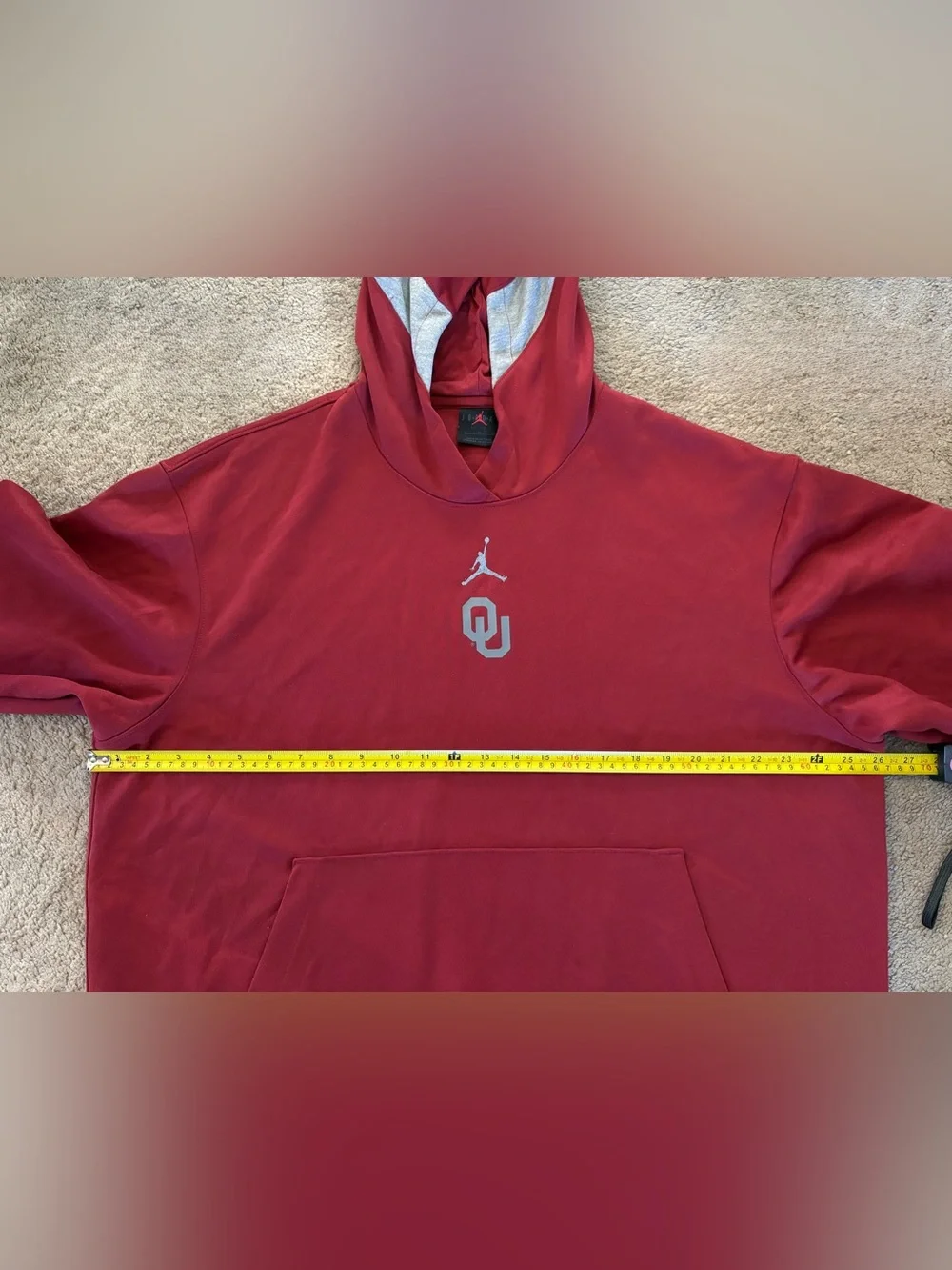 Nike Jordan Crimson Oklahoma Sooners Pullover Hoodie Size XL